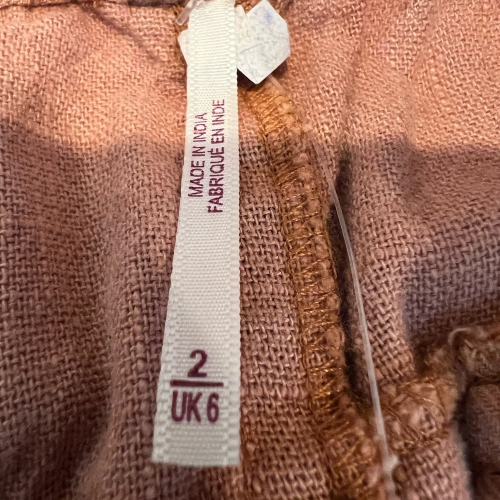 NWT Free People Linen Trouser Cinnamon Brulee SZ 2 - Picture 10 of 12